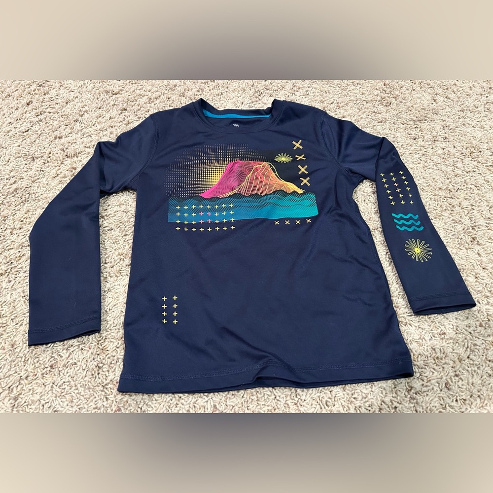 All in Motion Navy Long Sleeve with Vibrant Graphic